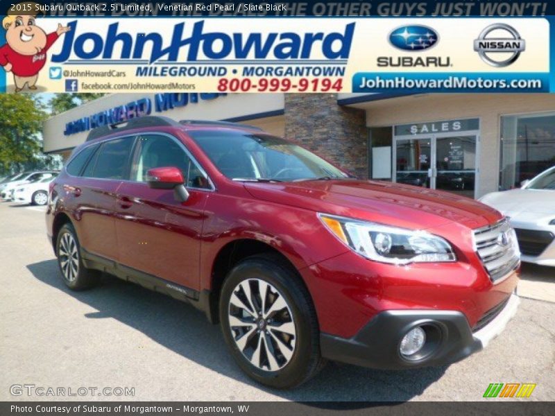 Venetian Red Pearl / Slate Black 2015 Subaru Outback 2.5i Limited