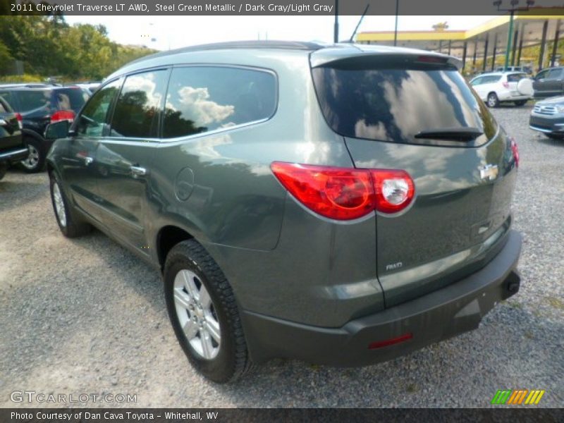 Steel Green Metallic / Dark Gray/Light Gray 2011 Chevrolet Traverse LT AWD
