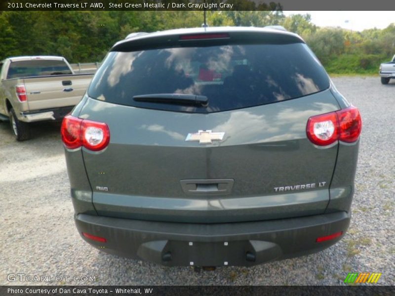 Steel Green Metallic / Dark Gray/Light Gray 2011 Chevrolet Traverse LT AWD