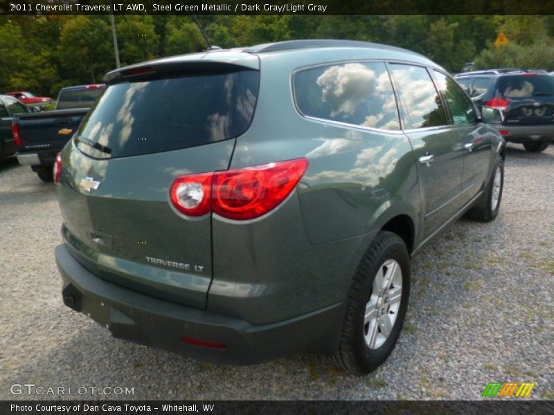 Steel Green Metallic / Dark Gray/Light Gray 2011 Chevrolet Traverse LT AWD