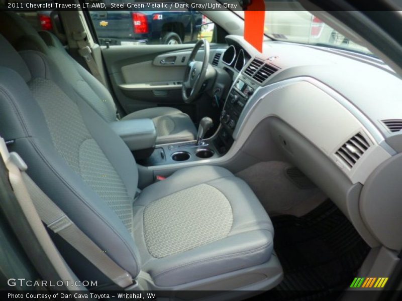 Steel Green Metallic / Dark Gray/Light Gray 2011 Chevrolet Traverse LT AWD