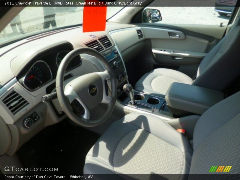 Steel Green Metallic / Dark Gray/Light Gray 2011 Chevrolet Traverse LT AWD