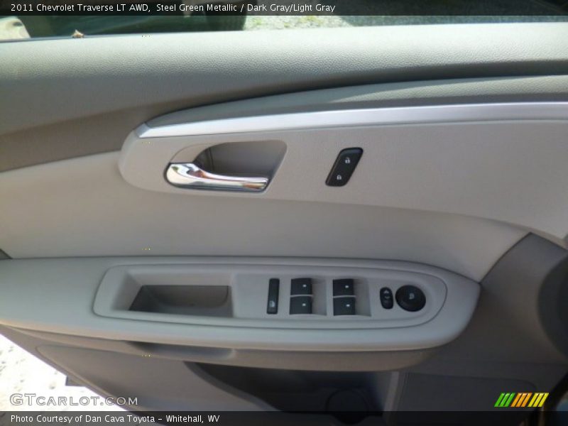 Steel Green Metallic / Dark Gray/Light Gray 2011 Chevrolet Traverse LT AWD