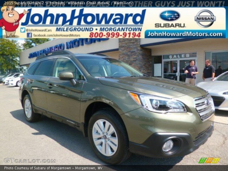 Wilderness Green Metallic / Warm Ivory 2015 Subaru Outback 2.5i Premium