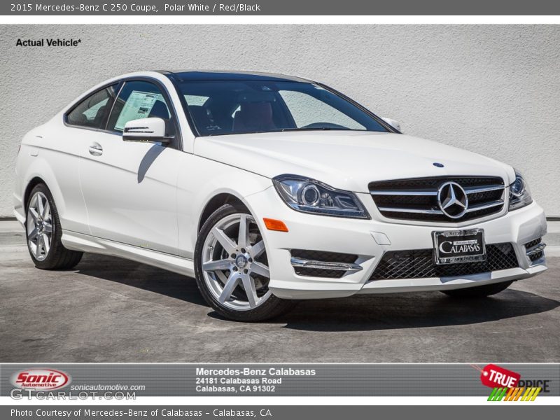 Polar White / Red/Black 2015 Mercedes-Benz C 250 Coupe