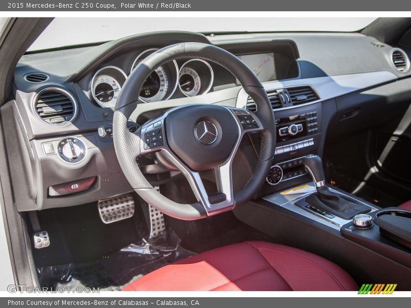 Polar White / Red/Black 2015 Mercedes-Benz C 250 Coupe