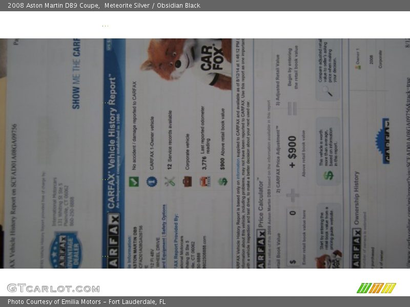 Meteorite Silver / Obsidian Black 2008 Aston Martin DB9 Coupe