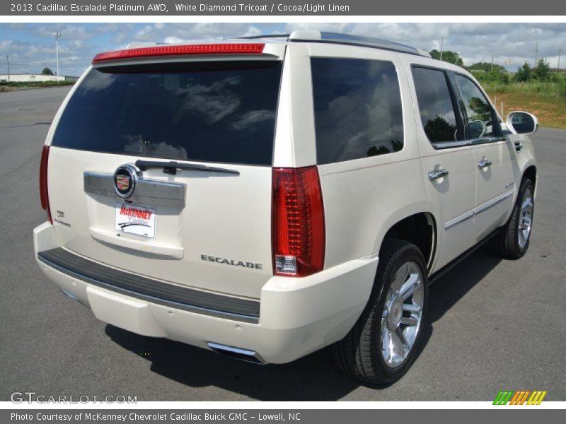 White Diamond Tricoat / Cocoa/Light Linen 2013 Cadillac Escalade Platinum AWD