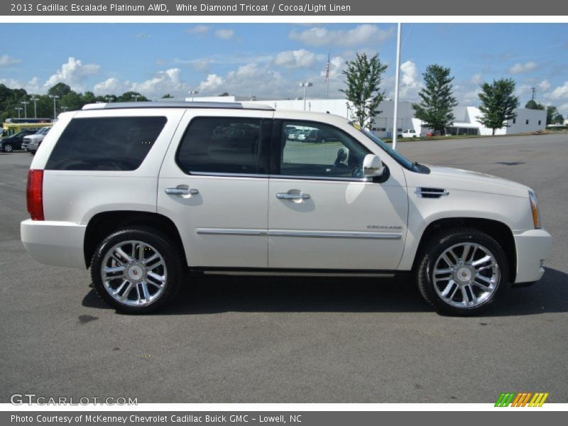 White Diamond Tricoat / Cocoa/Light Linen 2013 Cadillac Escalade Platinum AWD