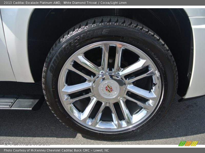 White Diamond Tricoat / Cocoa/Light Linen 2013 Cadillac Escalade Platinum AWD