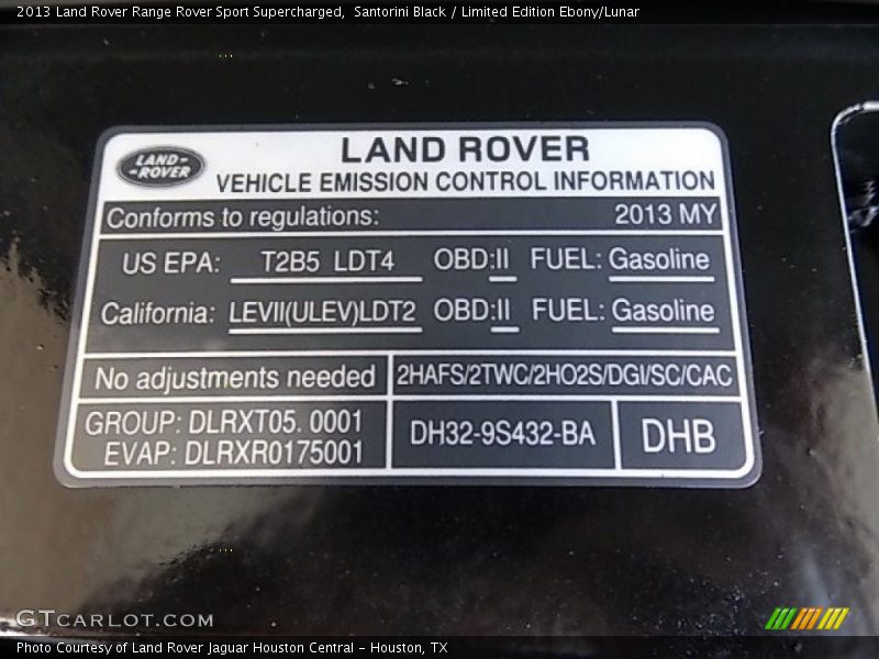 Santorini Black / Limited Edition Ebony/Lunar 2013 Land Rover Range Rover Sport Supercharged