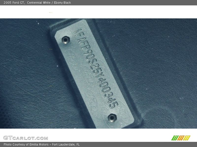 Centennial White / Ebony Black 2005 Ford GT