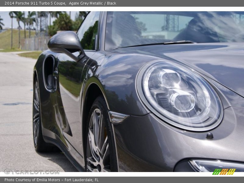 Agate Grey Metallic / Black 2014 Porsche 911 Turbo S Coupe