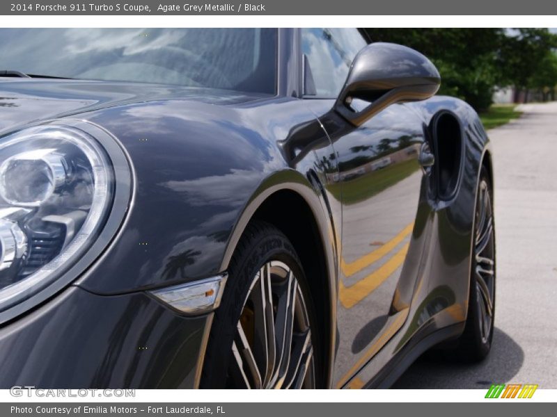 Agate Grey Metallic / Black 2014 Porsche 911 Turbo S Coupe