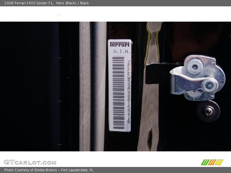Nero (Black) / Black 2008 Ferrari F430 Spider F1