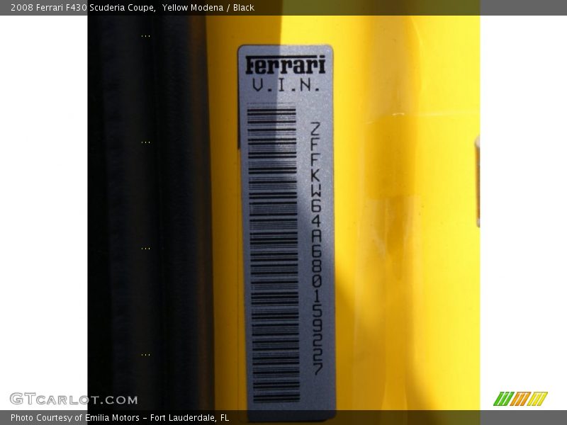 Yellow Modena / Black 2008 Ferrari F430 Scuderia Coupe