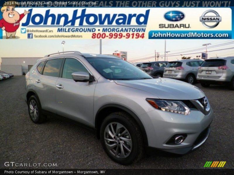 Brilliant Silver / Charcoal 2014 Nissan Rogue SL AWD