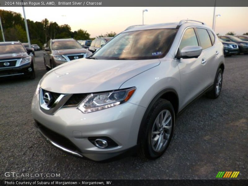 Brilliant Silver / Charcoal 2014 Nissan Rogue SL AWD