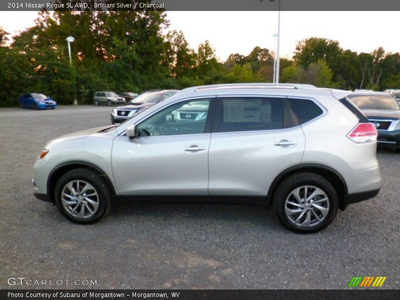 Brilliant Silver / Charcoal 2014 Nissan Rogue SL AWD