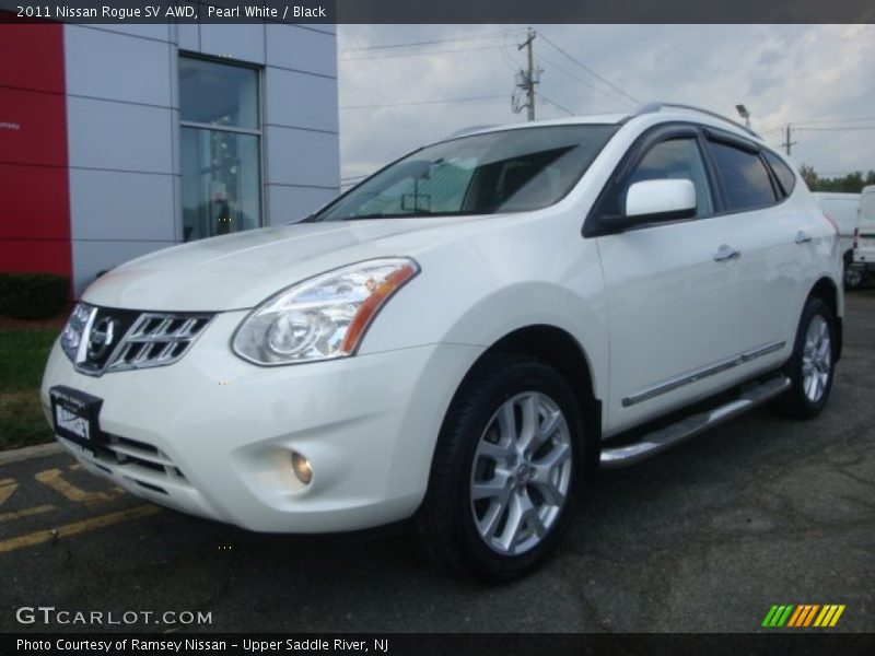 Pearl White / Black 2011 Nissan Rogue SV AWD
