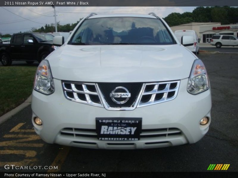 Pearl White / Black 2011 Nissan Rogue SV AWD