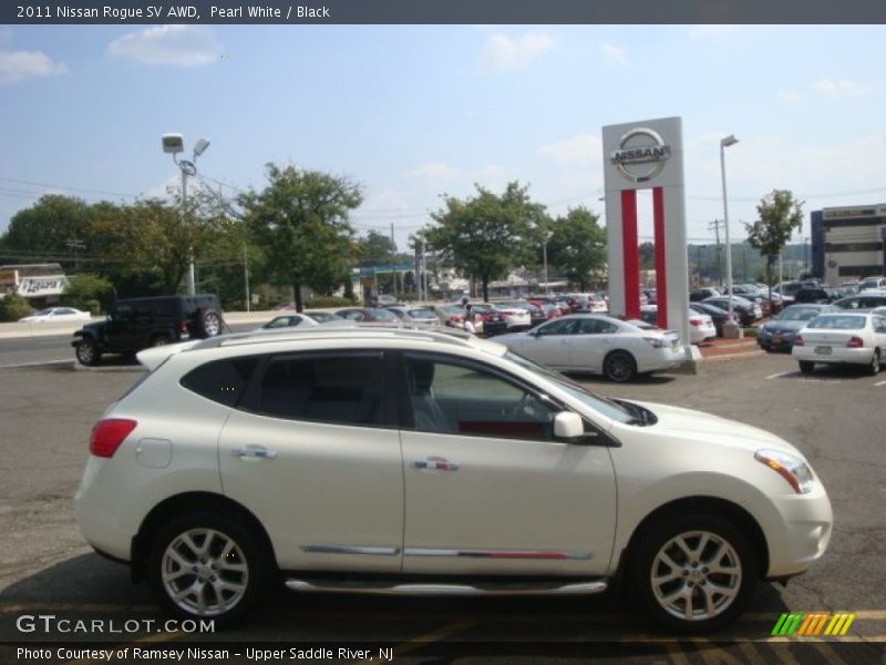 Pearl White / Black 2011 Nissan Rogue SV AWD
