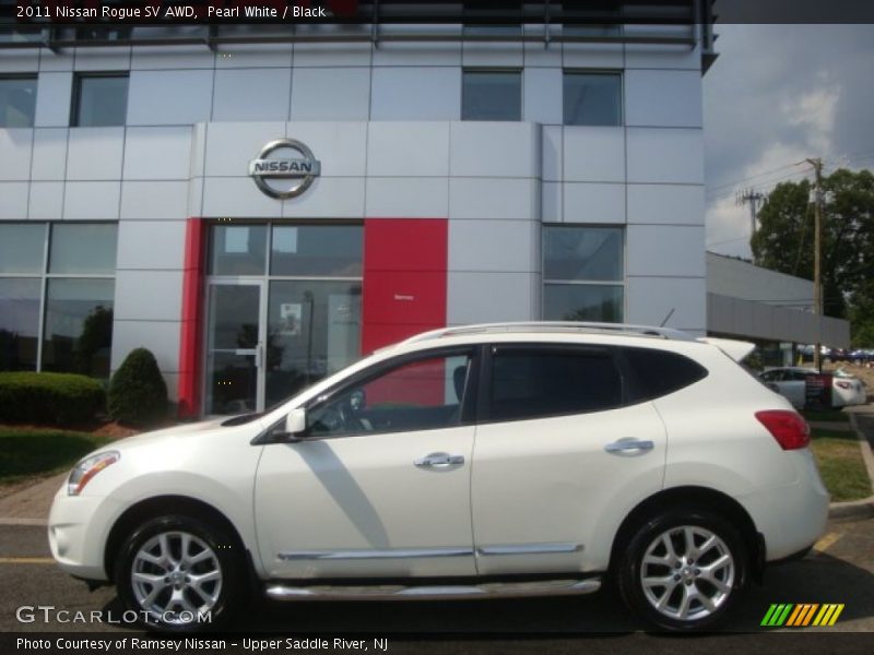 Pearl White / Black 2011 Nissan Rogue SV AWD