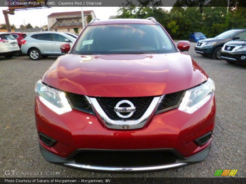 Cayenne Red / Charcoal 2014 Nissan Rogue SV AWD