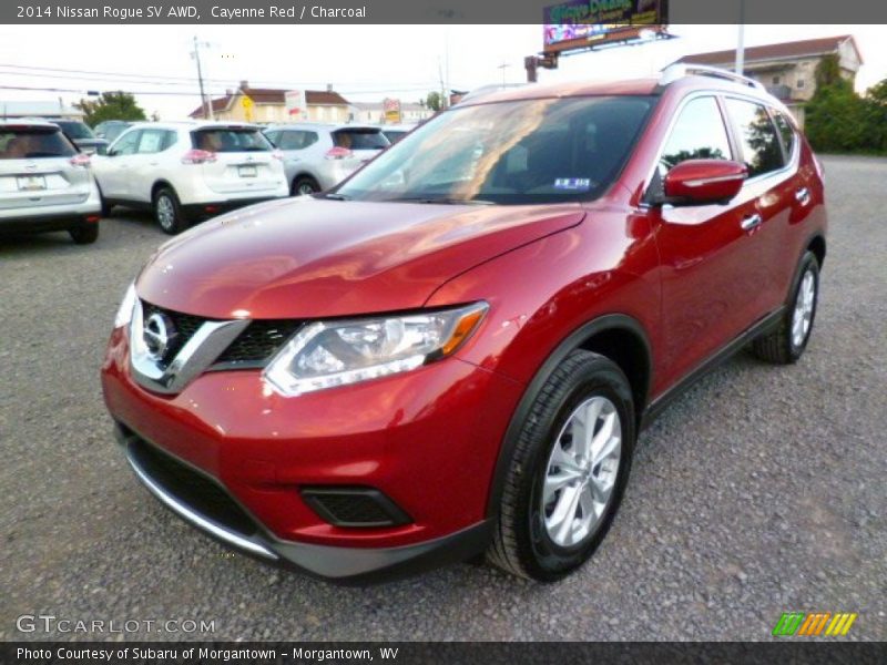 Cayenne Red / Charcoal 2014 Nissan Rogue SV AWD