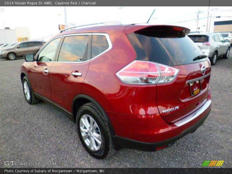 Cayenne Red / Charcoal 2014 Nissan Rogue SV AWD