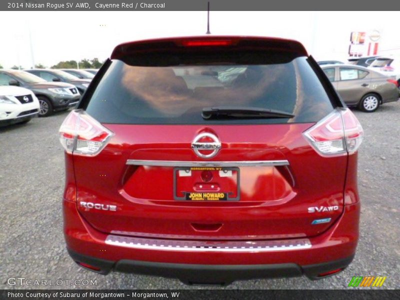Cayenne Red / Charcoal 2014 Nissan Rogue SV AWD