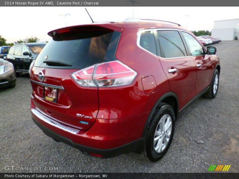 Cayenne Red / Charcoal 2014 Nissan Rogue SV AWD