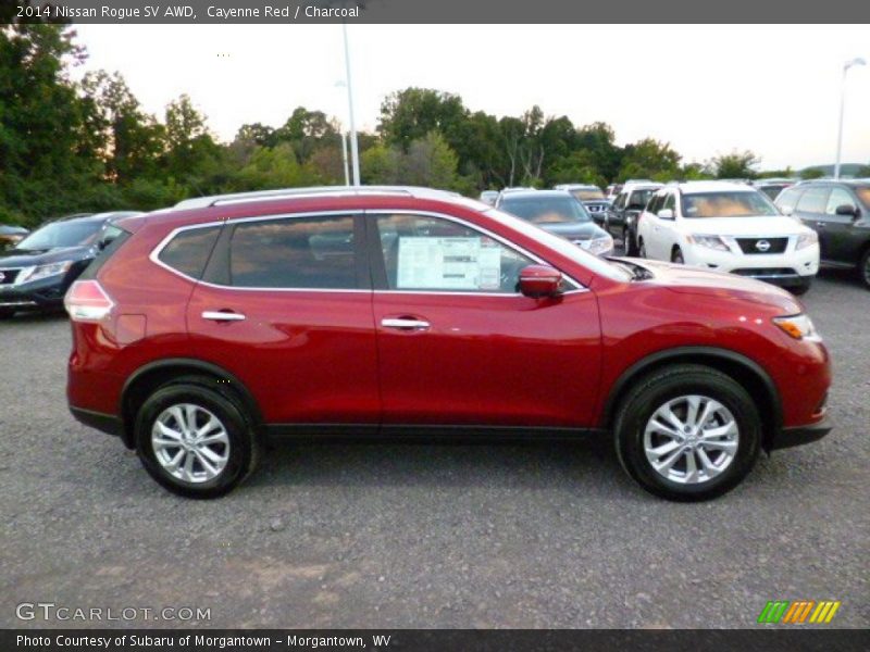 Cayenne Red / Charcoal 2014 Nissan Rogue SV AWD