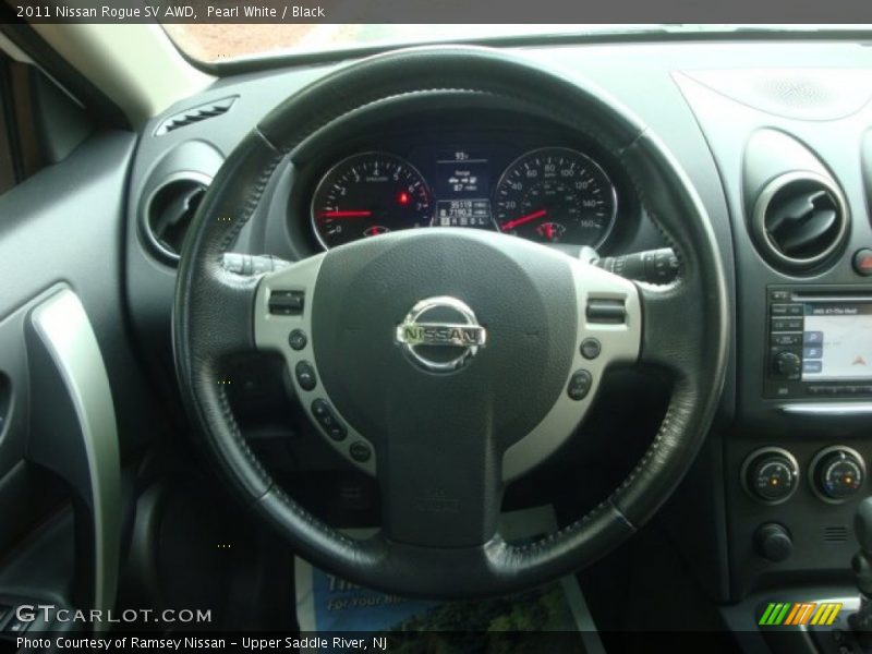 Pearl White / Black 2011 Nissan Rogue SV AWD