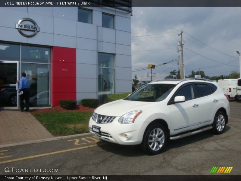 Pearl White / Black 2011 Nissan Rogue SV AWD