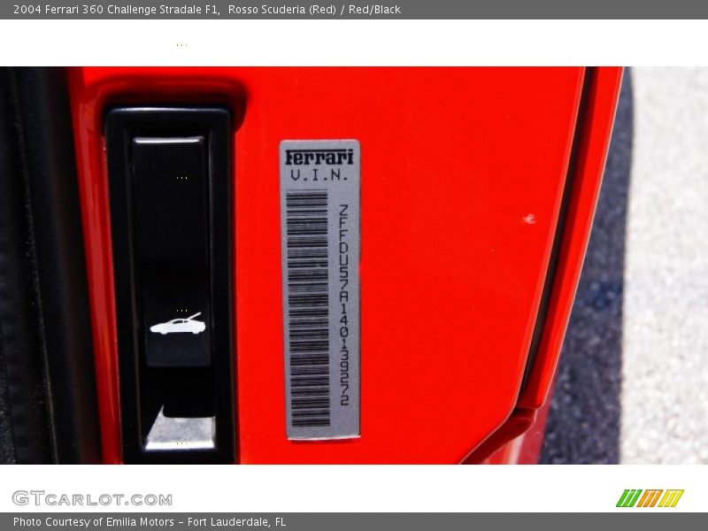 Rosso Scuderia (Red) / Red/Black 2004 Ferrari 360 Challenge Stradale F1