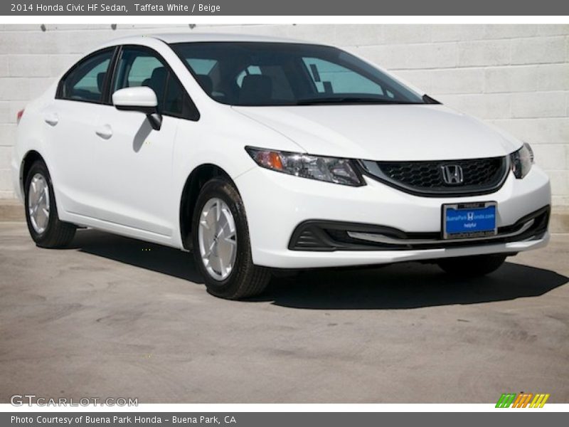 Taffeta White / Beige 2014 Honda Civic HF Sedan