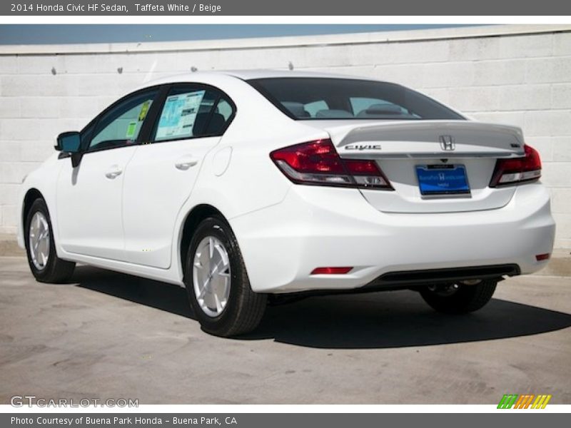 Taffeta White / Beige 2014 Honda Civic HF Sedan