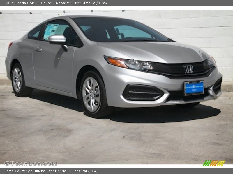 Alabaster Silver Metallic / Gray 2014 Honda Civic LX Coupe