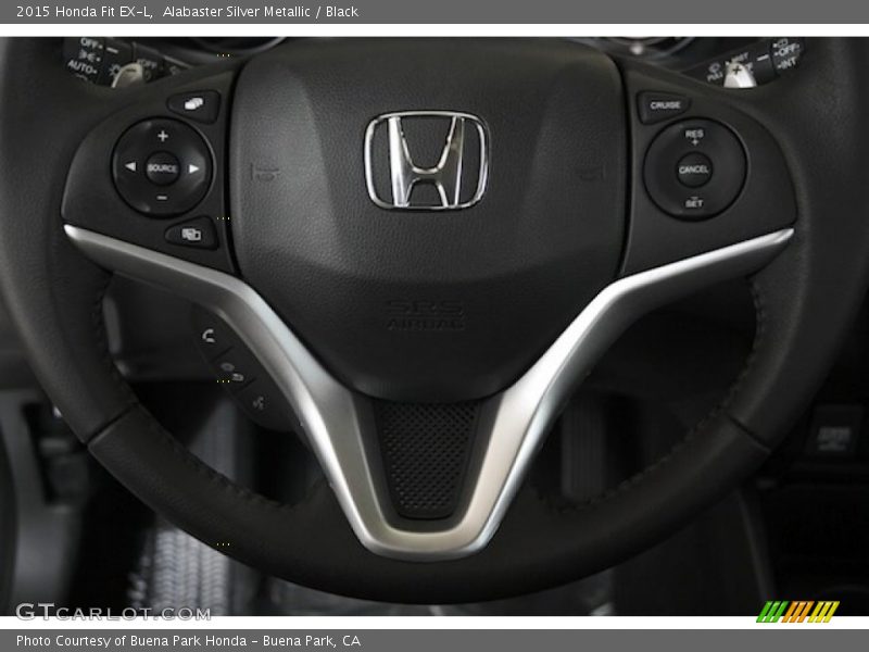 Alabaster Silver Metallic / Black 2015 Honda Fit EX-L