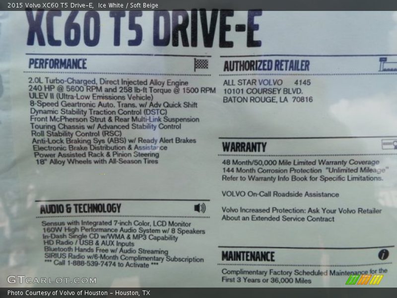 Ice White / Soft Beige 2015 Volvo XC60 T5 Drive-E