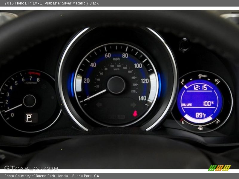 Alabaster Silver Metallic / Black 2015 Honda Fit EX-L