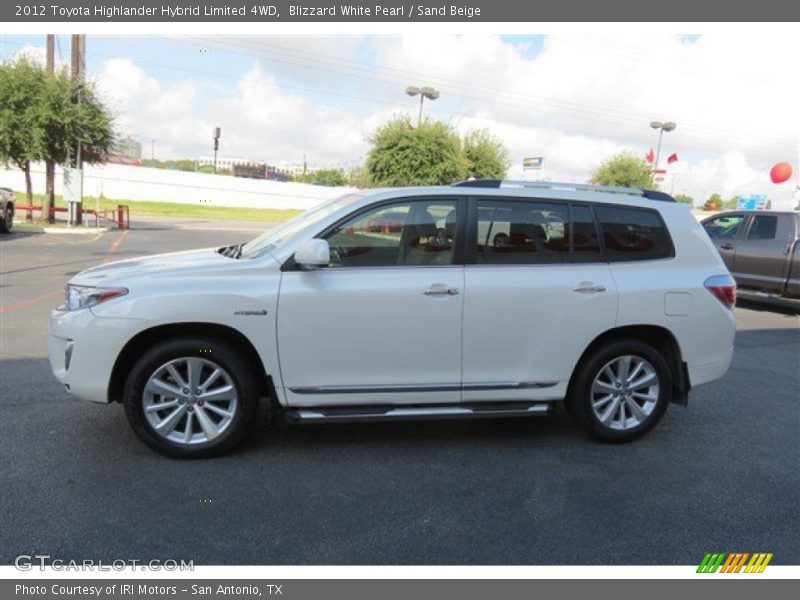 Blizzard White Pearl / Sand Beige 2012 Toyota Highlander Hybrid Limited 4WD