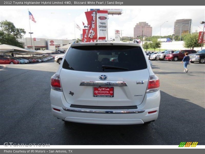 Blizzard White Pearl / Sand Beige 2012 Toyota Highlander Hybrid Limited 4WD