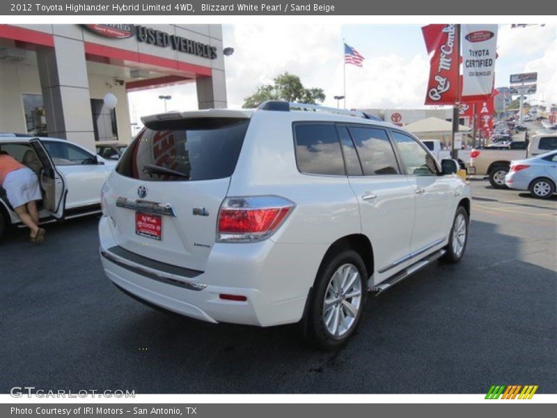 Blizzard White Pearl / Sand Beige 2012 Toyota Highlander Hybrid Limited 4WD