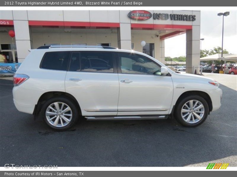 Blizzard White Pearl / Sand Beige 2012 Toyota Highlander Hybrid Limited 4WD