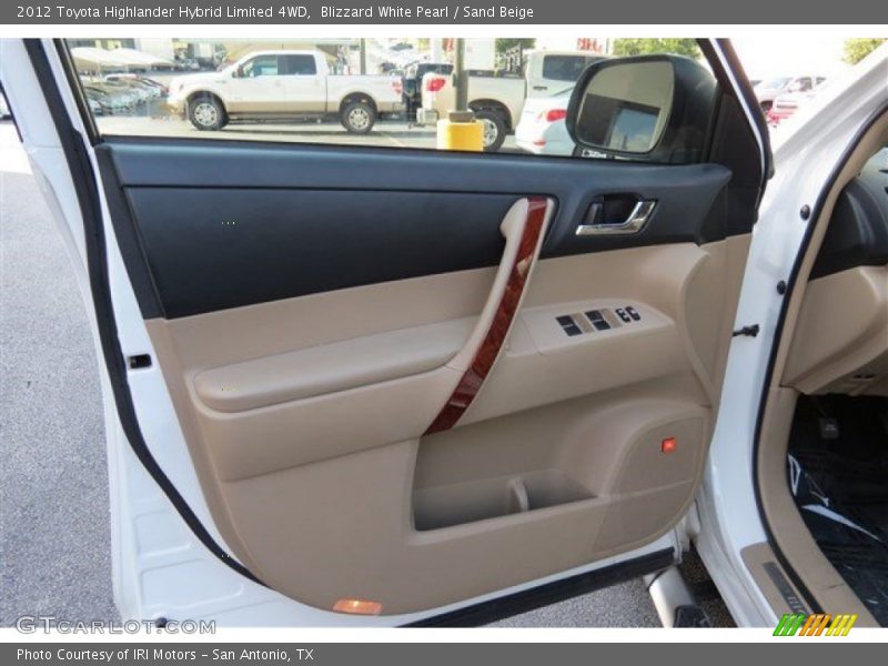 Blizzard White Pearl / Sand Beige 2012 Toyota Highlander Hybrid Limited 4WD