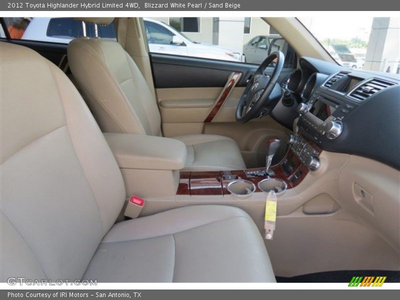 Blizzard White Pearl / Sand Beige 2012 Toyota Highlander Hybrid Limited 4WD