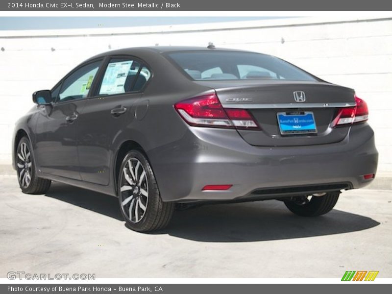 Modern Steel Metallic / Black 2014 Honda Civic EX-L Sedan