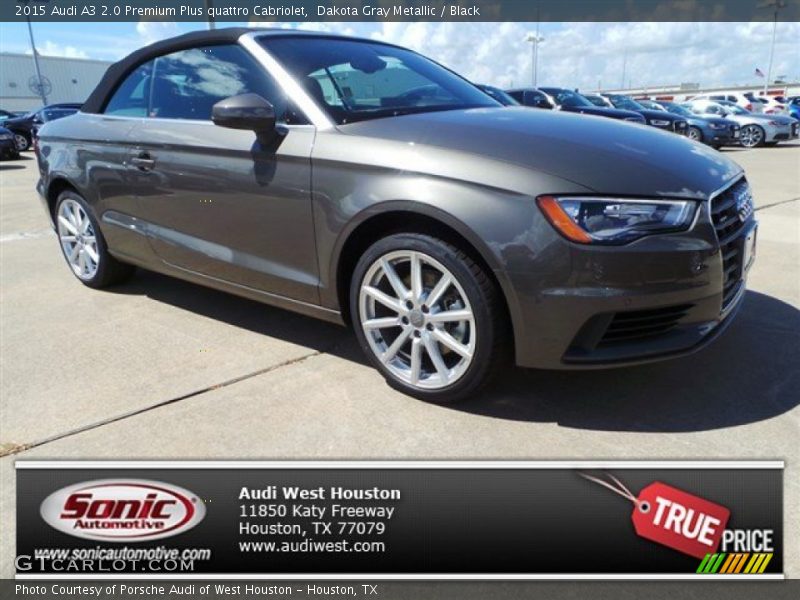 Dakota Gray Metallic / Black 2015 Audi A3 2.0 Premium Plus quattro Cabriolet